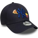 kasketter-buet-marinebla-justerbar-rem-til-barn-9forty-food-icon-fra-new-york-yankees-mlb-af-new-era