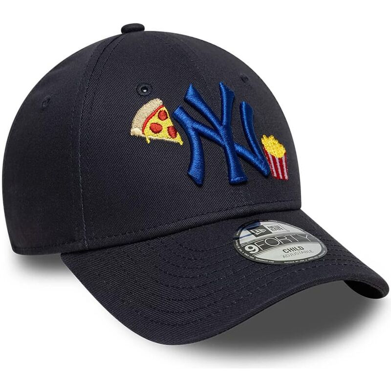 kasketter-buet-marinebla-justerbar-rem-til-barn-9forty-food-icon-fra-new-york-yankees-mlb-af-new-era