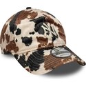 kasketter-buet-brun-justerbar-rem-9twenty-animal-print-fra-new-york-yankees-mlb-af-new-era
