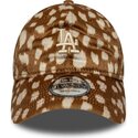 kasketter-buet-brun-justerbar-rem-9twenty-animal-print-fra-los-angeles-dodgers-mlb-af-new-era