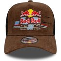 kasketter-buet-brun-snapback-a-frame-distressed-cord-fra-red-bull-racing-formula-1-af-new-era