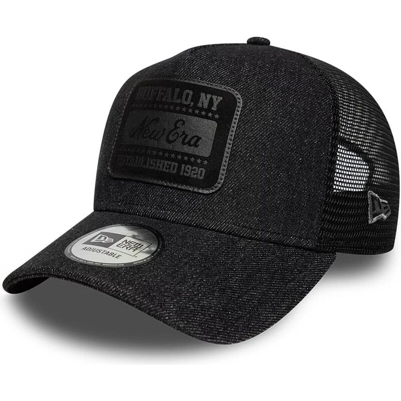 kasketter-buet-sort-snapback-a-frame-patch-denim-af-new-era