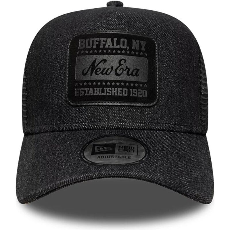 kasketter-buet-sort-snapback-a-frame-patch-denim-af-new-era