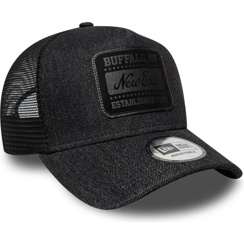 kasketter-buet-sort-snapback-a-frame-patch-denim-af-new-era