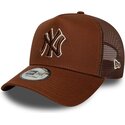 kasketter-buet-brun-snapback-e-frame-outline-fra-new-york-yankees-mlb-af-new-era