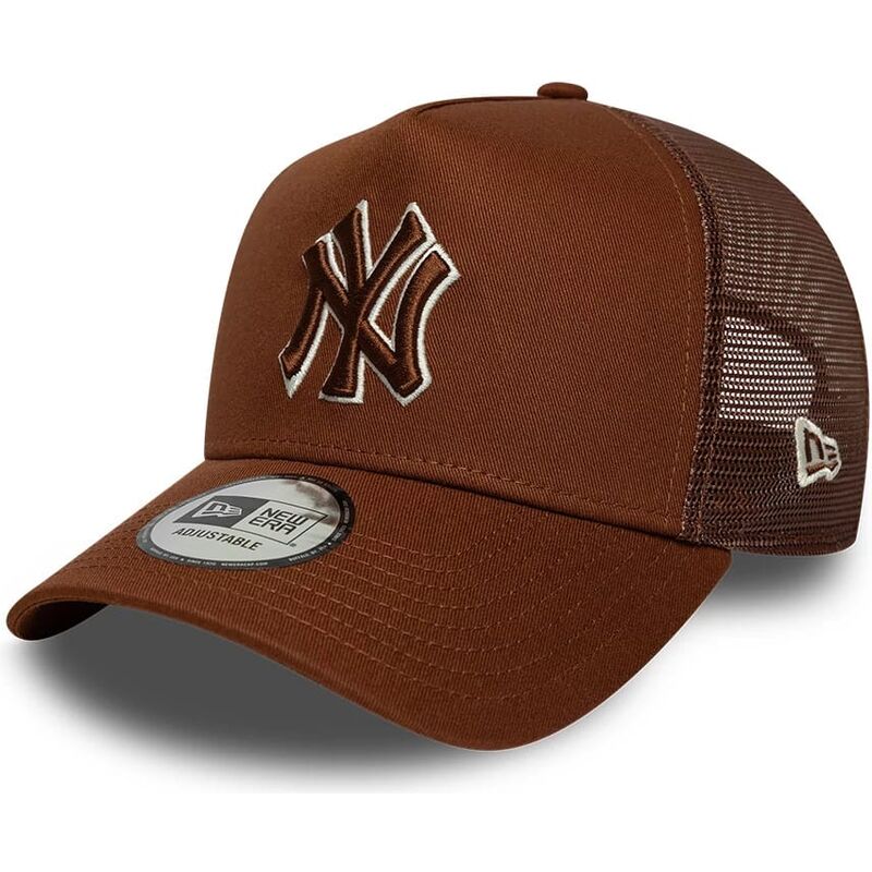 kasketter-buet-brun-snapback-e-frame-outline-fra-new-york-yankees-mlb-af-new-era