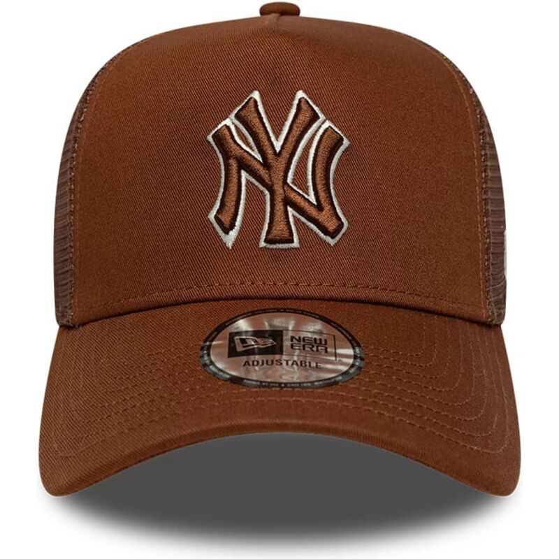 kasketter-buet-brun-snapback-e-frame-outline-fra-new-york-yankees-mlb-af-new-era