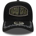 kasketter-buet-sort-snapback-e-frame-distressed-patch-af-new-era