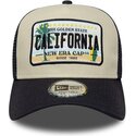 kasketter-buet-beige-snapback-a-frame-license-plate-fra-california-af-new-era