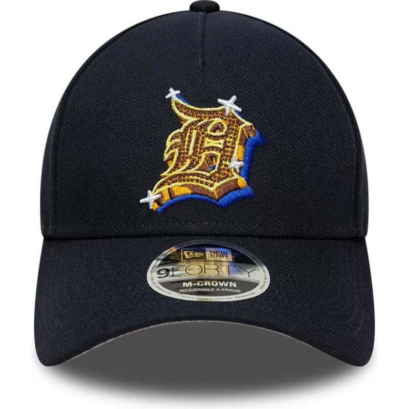kasketter-buet-marinebla-snapback-9forty-m-crown-a-frame-emblem-fra-detroit-tigers-mlb-af-new-era
