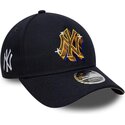 kasketter-buet-marinebla-snapback-9forty-m-crown-a-frame-emblem-fra-new-york-yankees-mlb-af-new-era