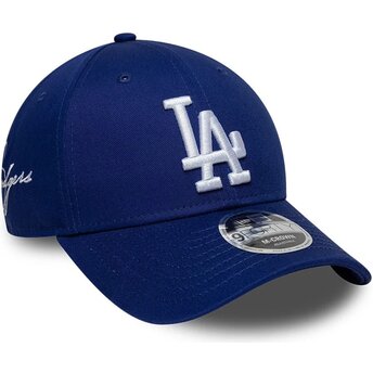 Kasketter buet blå snapback 9FORTY M-Crown Side Script fra Los Angeles Dodgers MLB af New Era