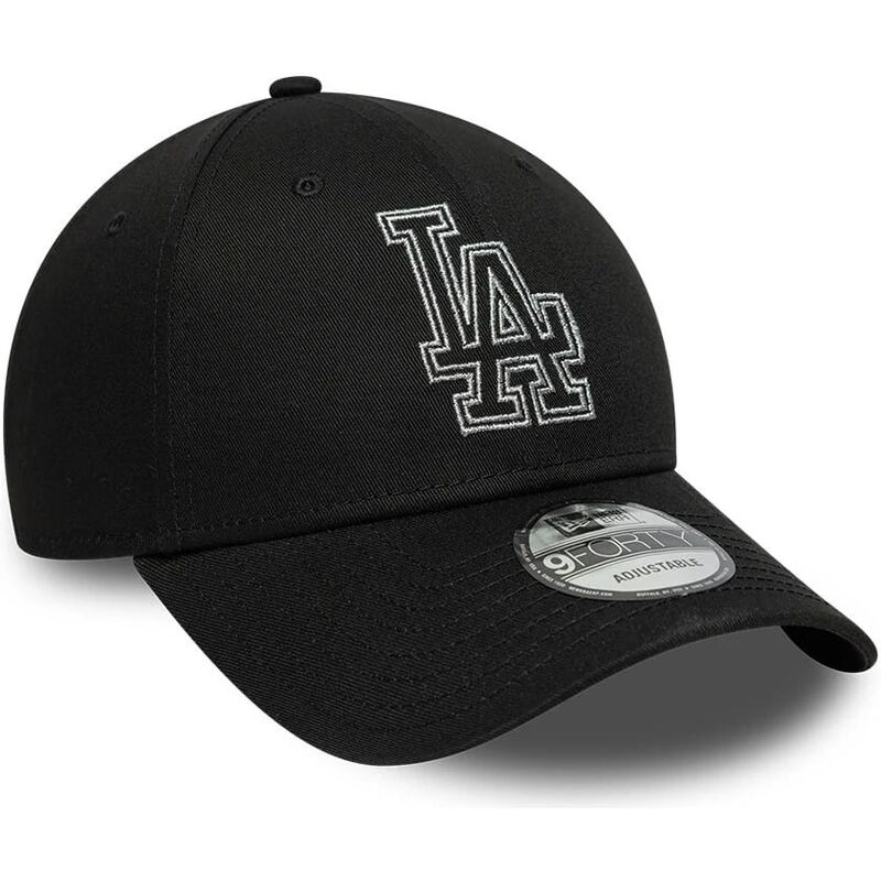 kasketter-buet-sort-justerbar-rem-9forty-metallic-outline-fra-los-angeles-dodgers-mlb-af-new-era