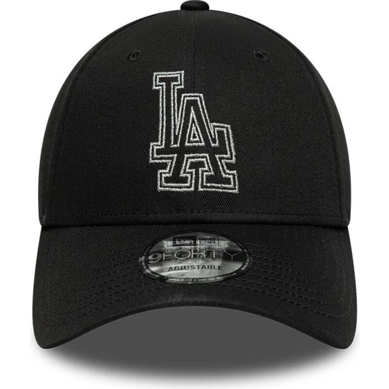 kasketter-buet-sort-justerbar-rem-9forty-metallic-outline-fra-los-angeles-dodgers-mlb-af-new-era