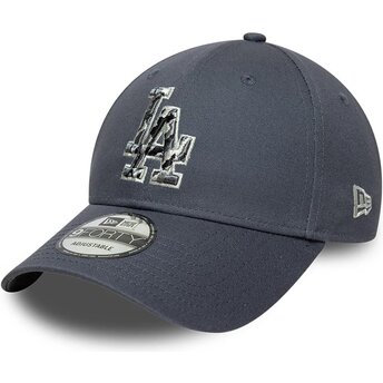 Kasketter buet grå justerbar rem 9FORTY Outline Camo fra Los Angeles Dodgers MLB af New Era