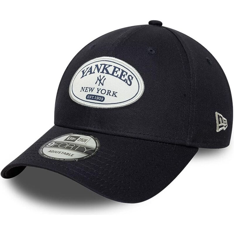 kasketter-buet-marinebla-justerbar-rem-9forty-patch-fra-new-york-yankees-mlb-af-new-era kasketter-buet-marinebla-justerbar-rem-9forty-patch-fra-new-york-yankees-mlb-af-new-era