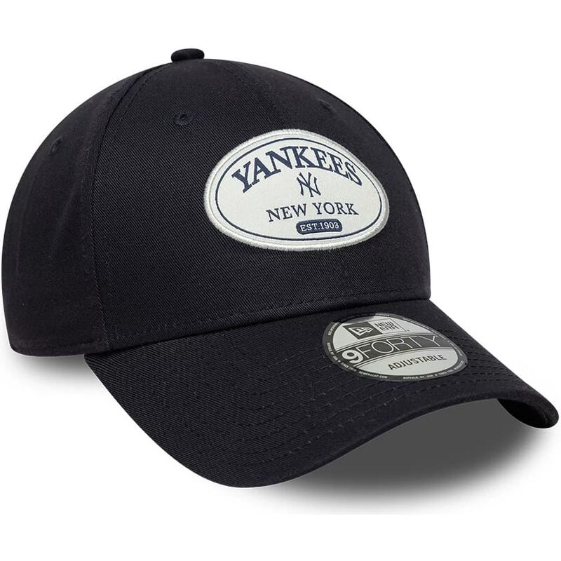 kasketter-buet-marinebla-justerbar-rem-9forty-patch-fra-new-york-yankees-mlb-af-new-era kasketter-buet-marinebla-justerbar-rem-9forty-patch-fra-new-york-yankees-mlb-af-new-era
