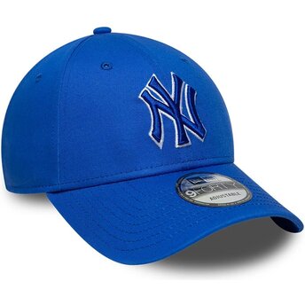 Kasketter buet blå justerbar rem 9FORTY Team Outline fra New York Yankees MLB af New Era