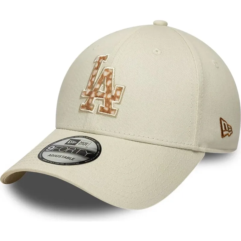 kasketter-buet-beige-justerbar-rem-9forty-faux-pony-infill-fra-los-angeles-dodgers-mlb-af-new-era