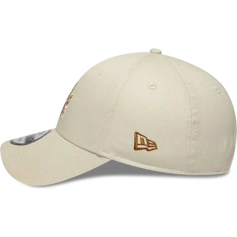 kasketter-buet-beige-justerbar-rem-9forty-faux-pony-infill-fra-los-angeles-dodgers-mlb-af-new-era