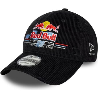 Kasketter buet sort justerbar rem 9FORTY Distressed Cord fra Red Bull Racing Formula 1 af New Era