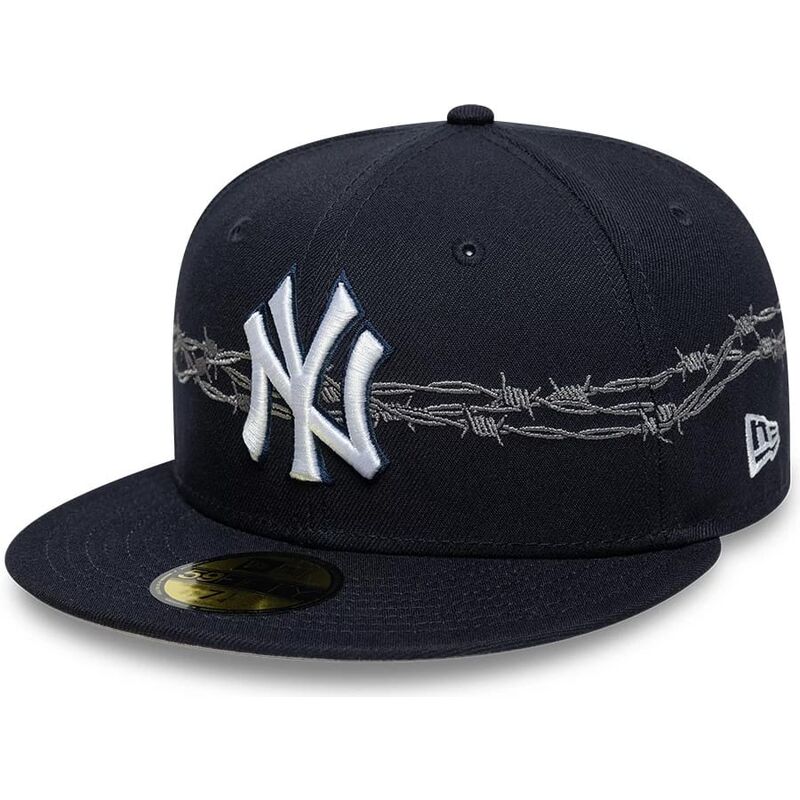 kasketter-flad-marinebla-tilpasset-59fifty-icon-fra-new-york-yankees-mlb-af-new-era