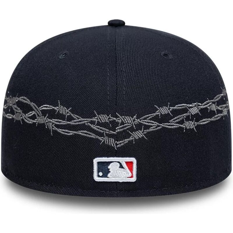 kasketter-flad-marinebla-tilpasset-59fifty-icon-fra-new-york-yankees-mlb-af-new-era