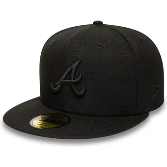 Kasketter flad sort tilpasset 59FIFTY fra Atlanta Braves MLB af New Era