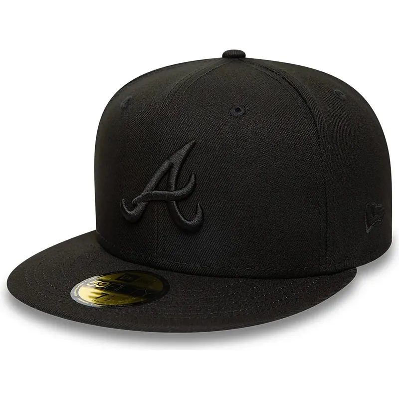 kasketter-flad-sort-tilpasset-59fifty-fra-atlanta-braves-mlb-af-new-era kasketter-flad-sort-tilpasset-59fifty-fra-atlanta-braves-mlb-af-new-era