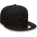 kasketter-flad-sort-tilpasset-59fifty-fra-atlanta-braves-mlb-af-new-era