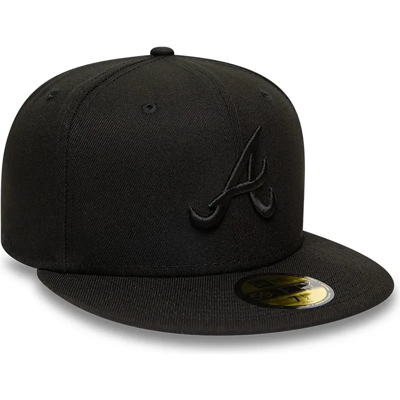kasketter-flad-sort-tilpasset-59fifty-fra-atlanta-braves-mlb-af-new-era kasketter-flad-sort-tilpasset-59fifty-fra-atlanta-braves-mlb-af-new-era
