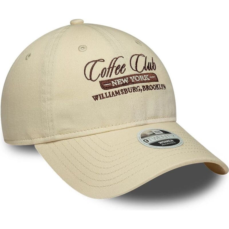 kasketter-buet-beige-justerbar-rem-9twenty-coffee-club-af-new-era