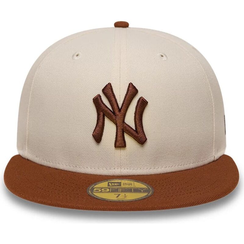 kasketter-flad-brun-tilpasset-59fifty-league-essential-fra-new-york-yankees-mlb-af-new-era