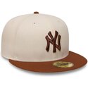 kasketter-flad-brun-tilpasset-59fifty-league-essential-fra-new-york-yankees-mlb-af-new-era