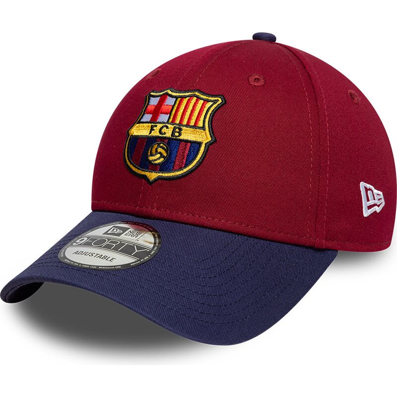 kasketter-buet-rod-justerbar-rem-9forty-contrast-fra-fc-barcelona-laliga-af-new-era