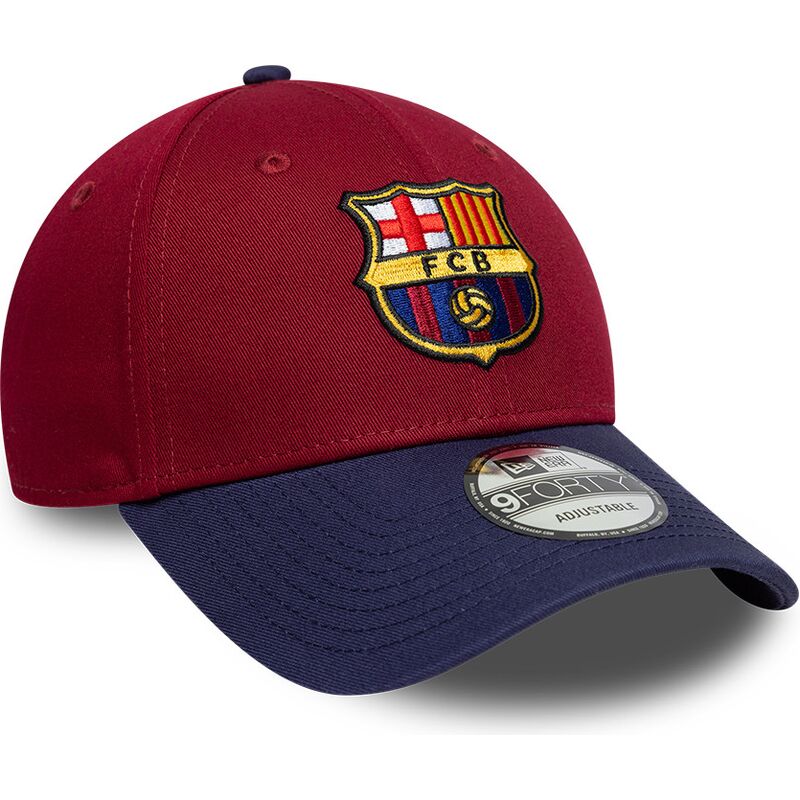 kasketter-buet-rod-justerbar-rem-9forty-contrast-fra-fc-barcelona-laliga-af-new-era