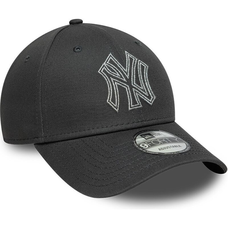 kasketter-buet-gra-justerbar-rem-9forty-metallic-outline-fra-new-york-yankees-mlb-af-new-era
