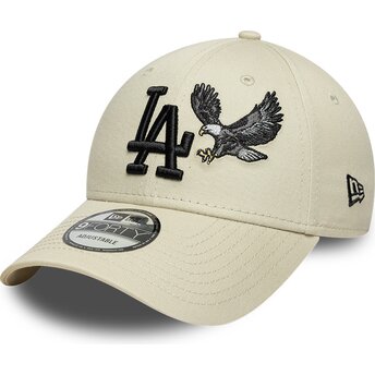 Kasketter buet beige justerbar rem 9FORTY Outdoor Icon fra Los Angeles Dodgers MLB af New Era