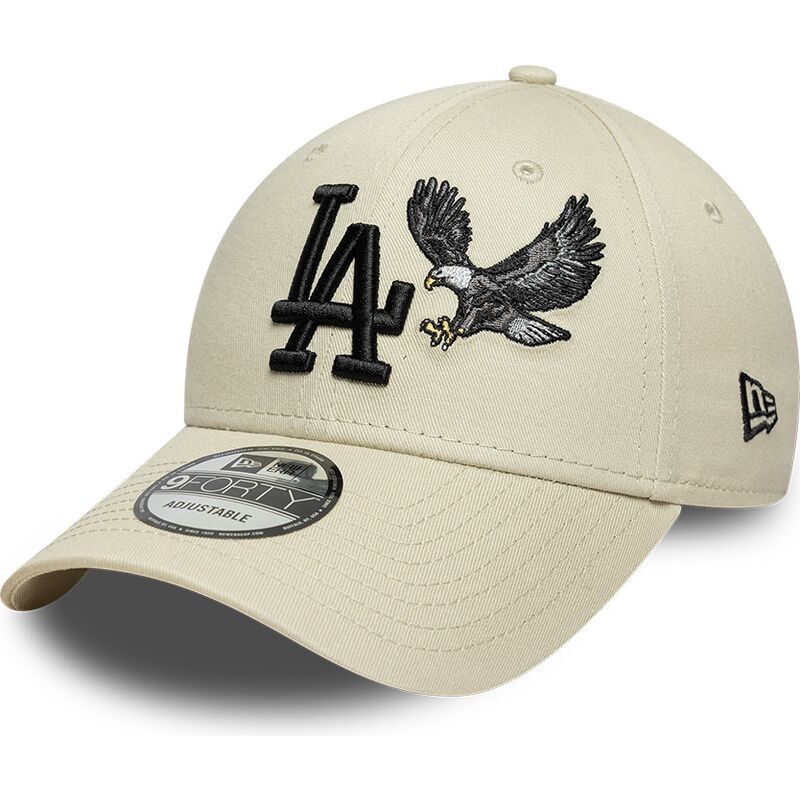 kasketter-buet-beige-justerbar-rem-9forty-outdoor-icon-fra-los-angeles-dodgers-mlb-af-new-era