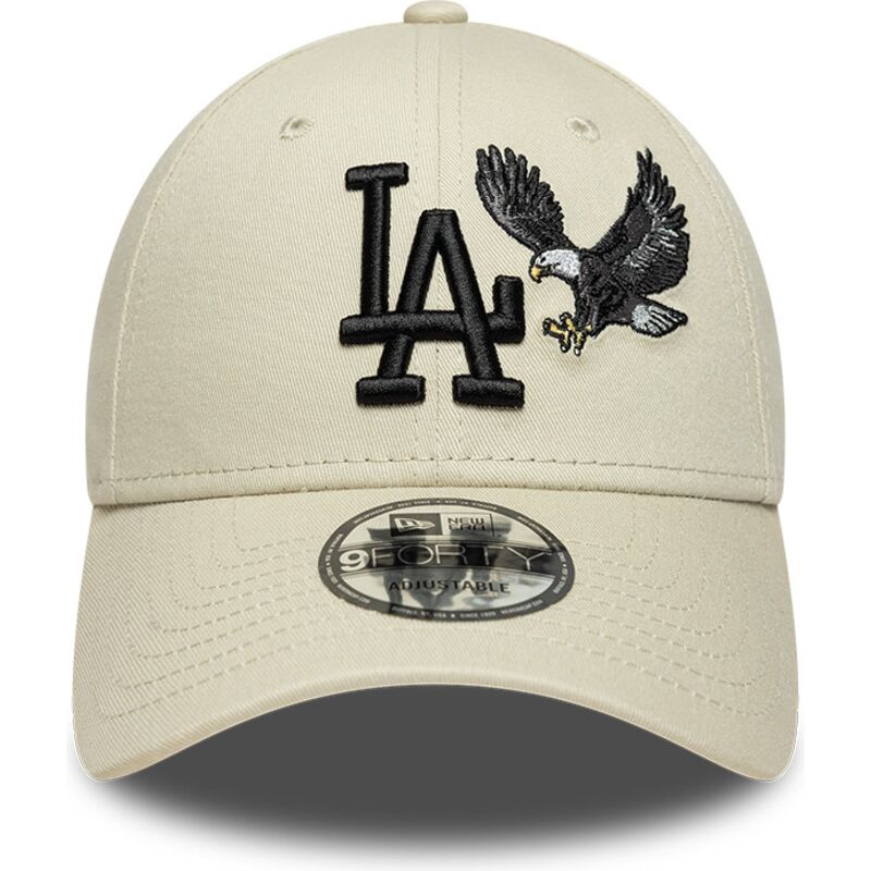 kasketter-buet-beige-justerbar-rem-9forty-outdoor-icon-fra-los-angeles-dodgers-mlb-af-new-era