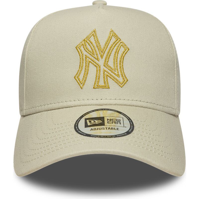 kasketter-buet-beige-snapback-dorado-e-frame-metallic-outline-fra-new-york-yankees-mlb-af-new-era kasketter-buet-beige-snapback-dorado-e-frame-metallic-outline-fra-new-york-yankees-mlb-af-new-era