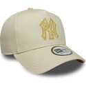 kasketter-buet-beige-snapback-dorado-e-frame-metallic-outline-fra-new-york-yankees-mlb-af-new-era