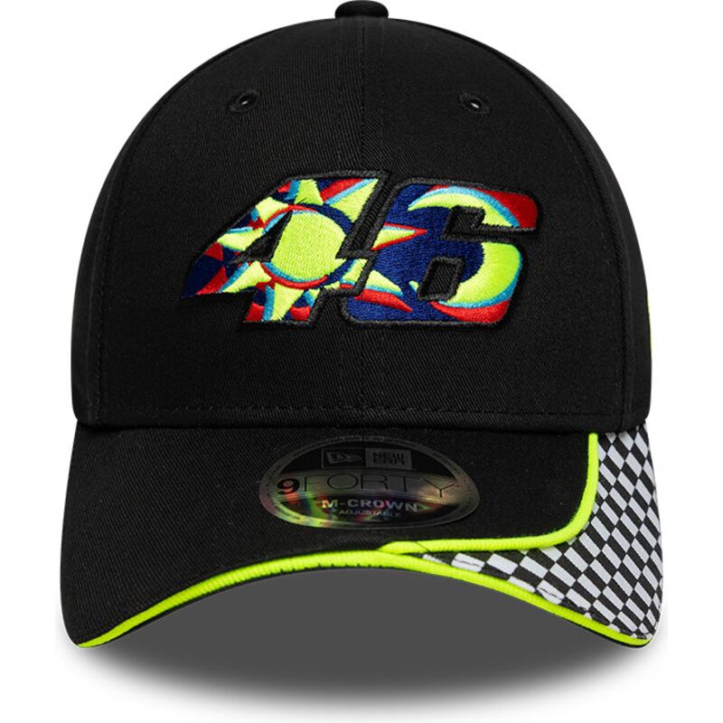 kasketter-buet-sort-justerbar-rem-9forty-m-crown-check-fra-valentino-rossi-vr46-motogp-af-new-era