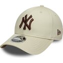 kasketter-buet-beige-snapback-9forty-m-crown-fra-new-york-yankees-mlb-af-new-era