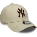 kasketter-buet-beige-snapback-9forty-m-crown-fra-new-york-yankees-mlb-af-new-era
