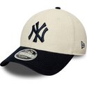 kasketter-buet-beige-justerbar-rem-9forty-m-crown-cord-fra-new-york-yankees-mlb-af-new-era