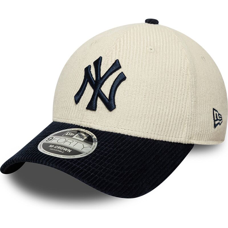 kasketter-buet-beige-justerbar-rem-9forty-m-crown-cord-fra-new-york-yankees-mlb-af-new-era