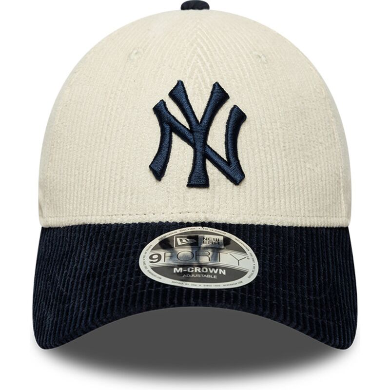 kasketter-buet-beige-justerbar-rem-9forty-m-crown-cord-fra-new-york-yankees-mlb-af-new-era