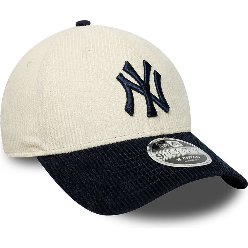 kasketter-buet-beige-justerbar-rem-9forty-m-crown-cord-fra-new-york-yankees-mlb-af-new-era