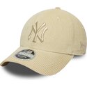 kasketter-buet-beige-justerbar-rem-9forty-m-crown-cord-fra-new-york-yankees-mlb-af-new-era